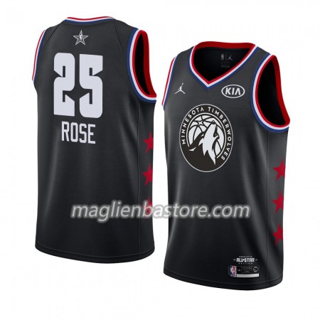 Maglia Minnesota Timberwolves Derrick Rose 25 2019 All-Star Jordan Brand Nero Swingman - Uomo